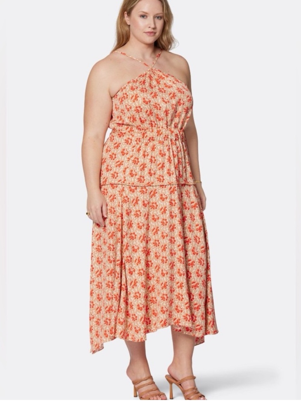Joie Sloane Floral Midi Halter Dress - NWT Plus Size 1X - Full Retail was $378!